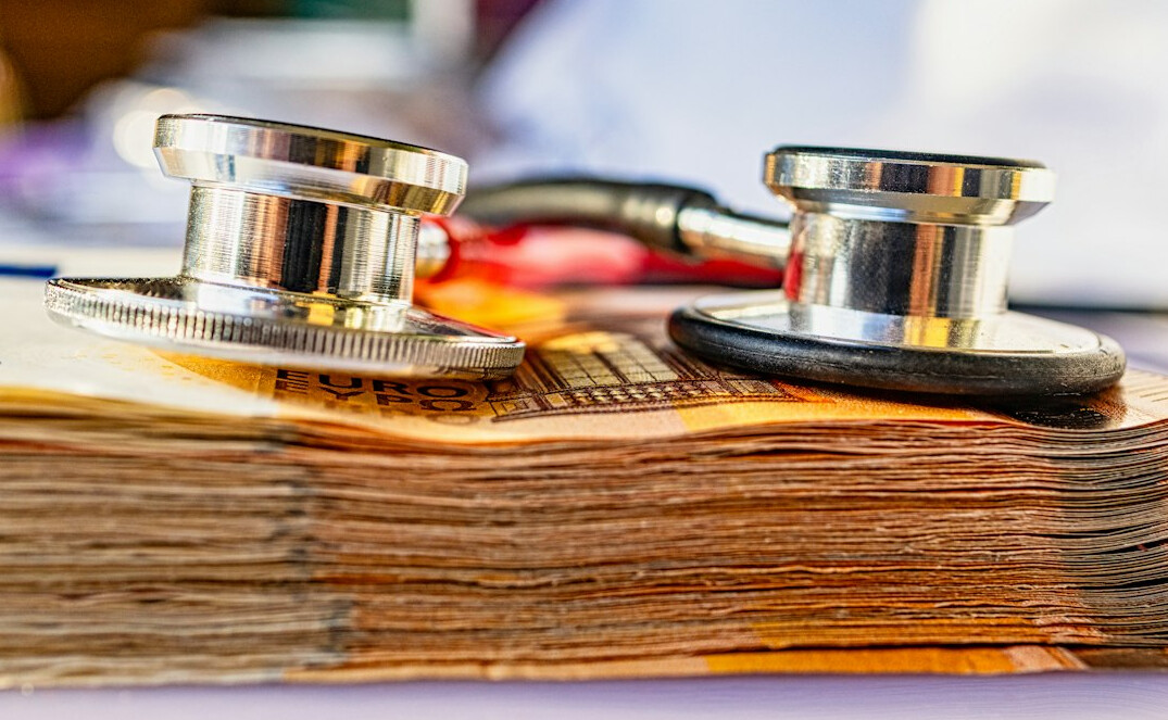 Stethoscope and medical documents on a desk