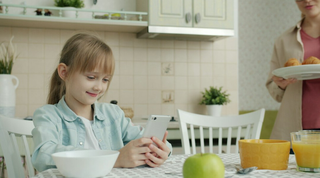 young family at home
