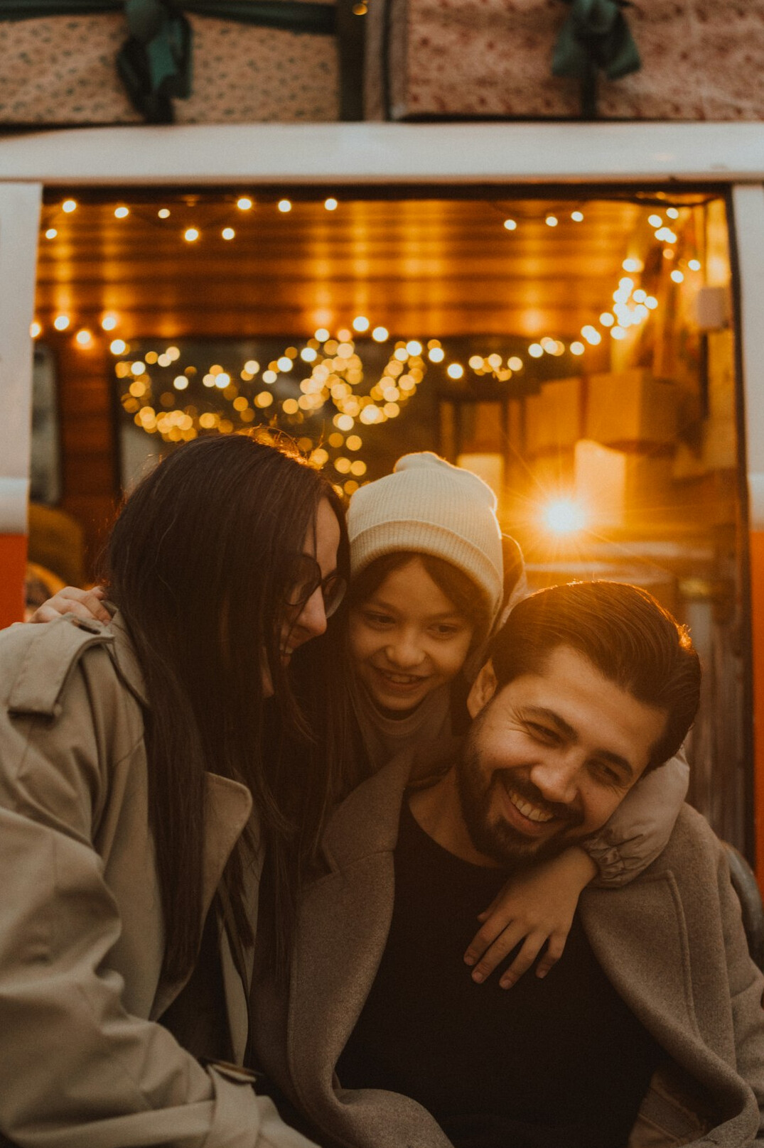 happy family outdoors