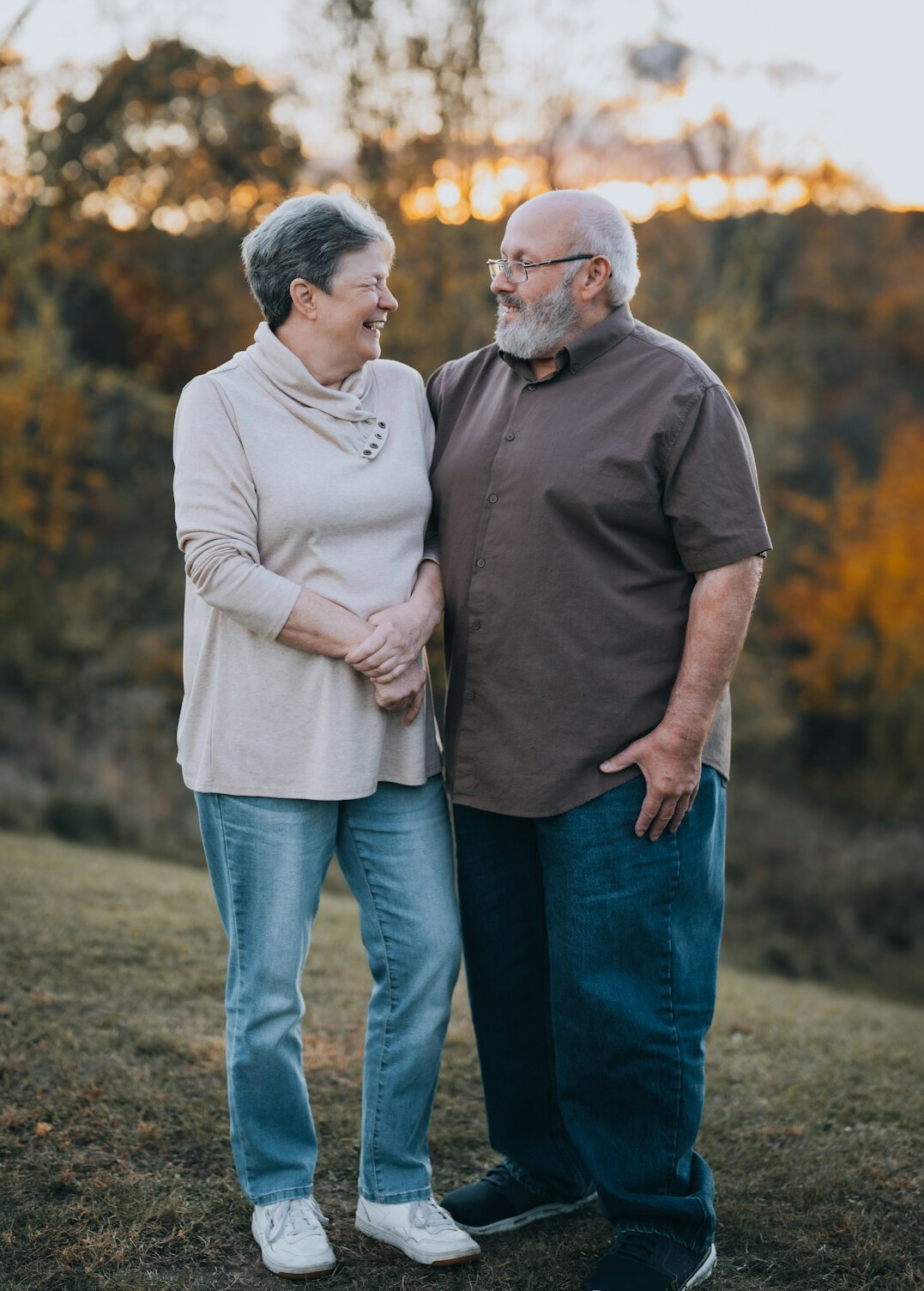 senior couple walking